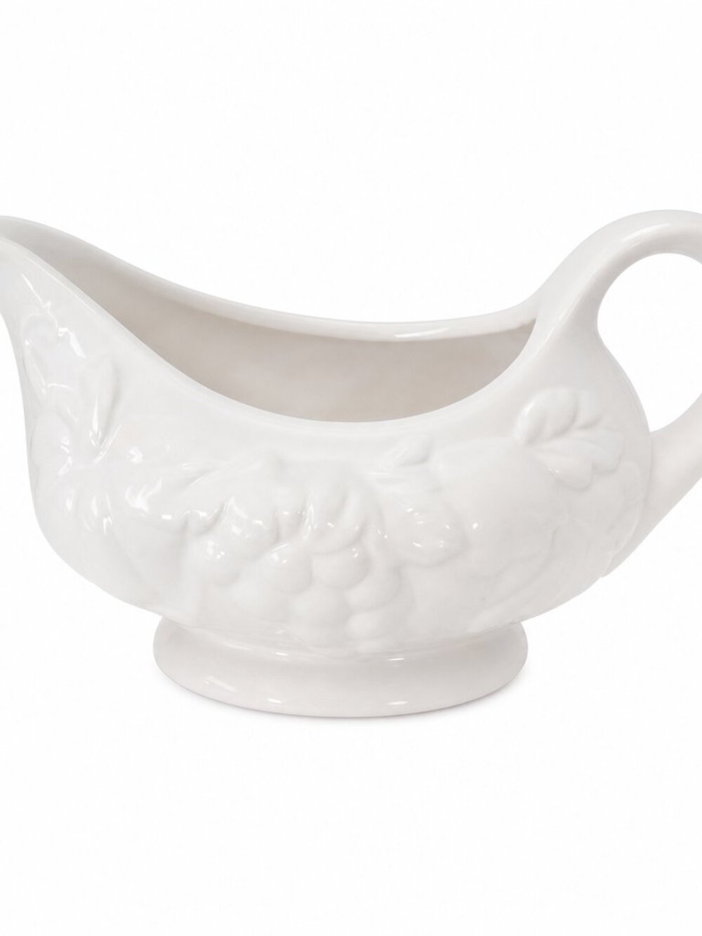 Tabletops Gallery Gravy Boat/Harvest Grape Embossed Ceramic